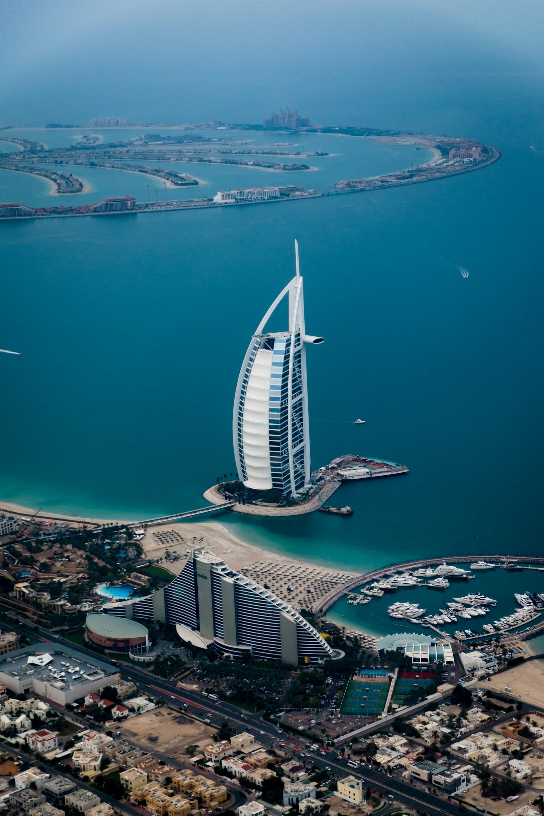 Burj Al Arab and the Palm Jumeirah coastline